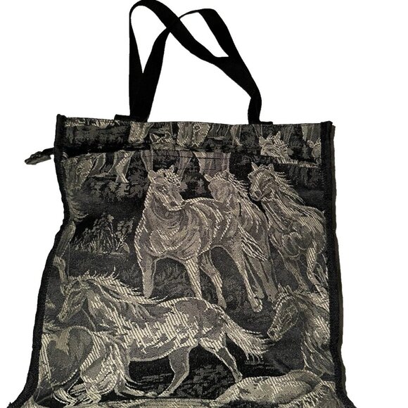 2 Pcs Set Protocol Equine Horse Tapestry Travel Luggage Shoulder And Tote Bag - Picture 5 of 11